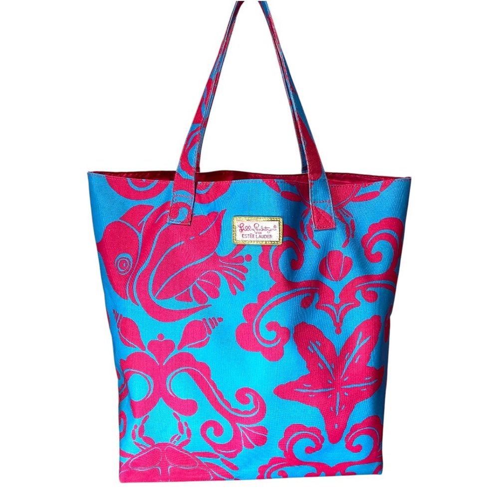 Lilly Pulitzer Blue and Pink Tote Bag - Picture 1 of 11